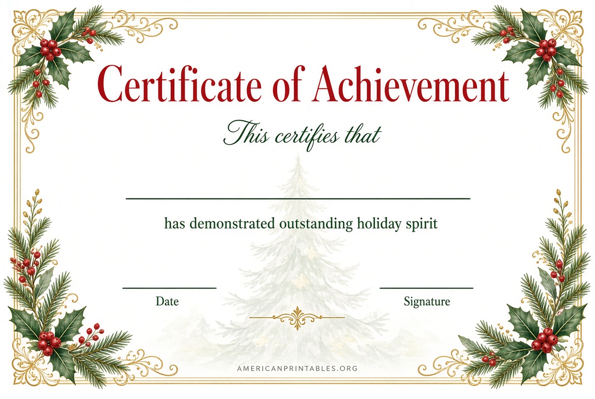 Free Printable Christmas Certificate Templates (1)