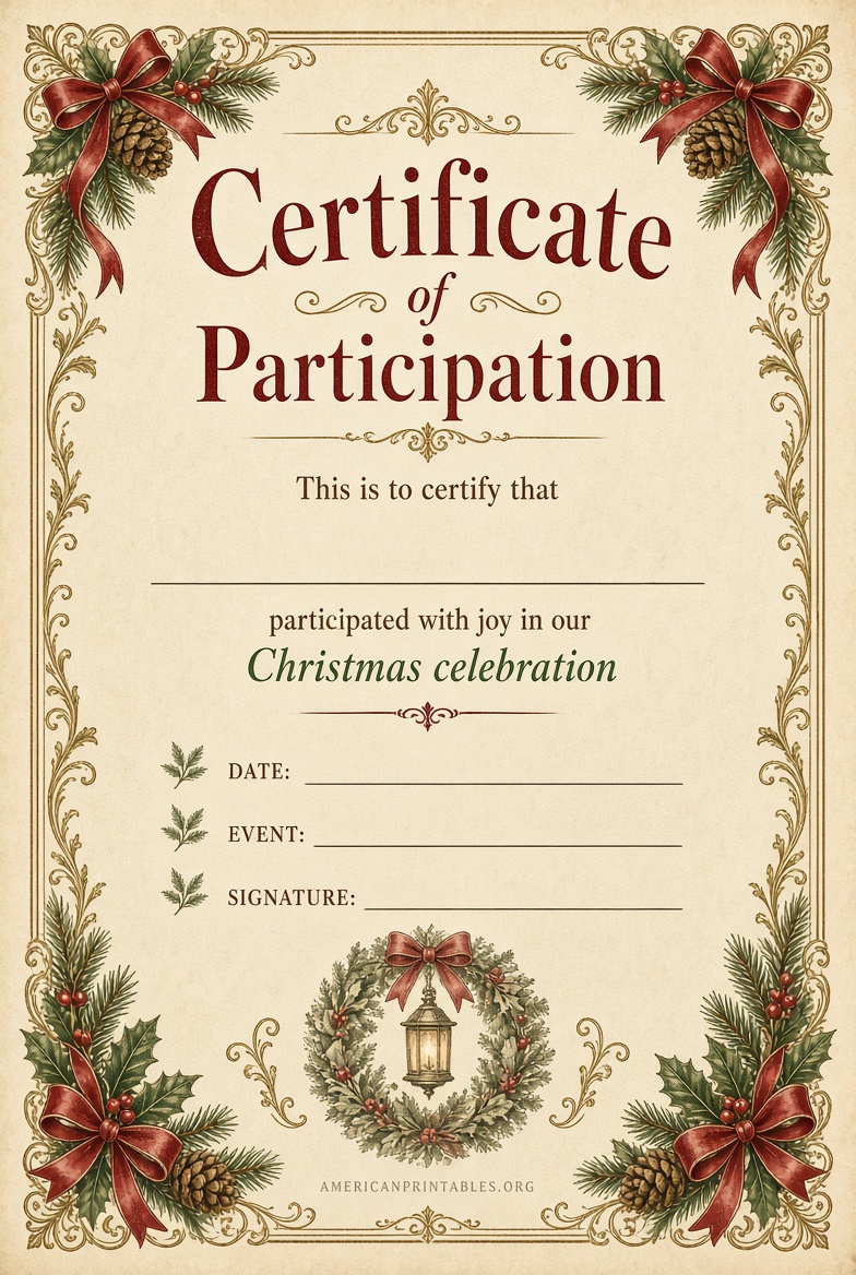 Free Printable Christmas Certificate Templates (2)
