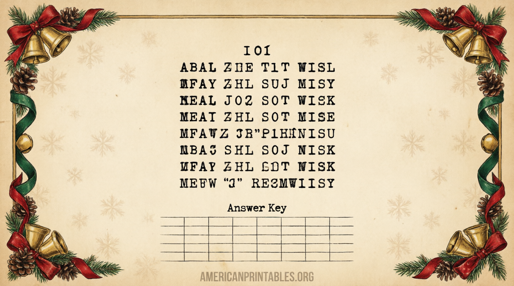 Free Printable Christmas Word Scramble With Answers (2)