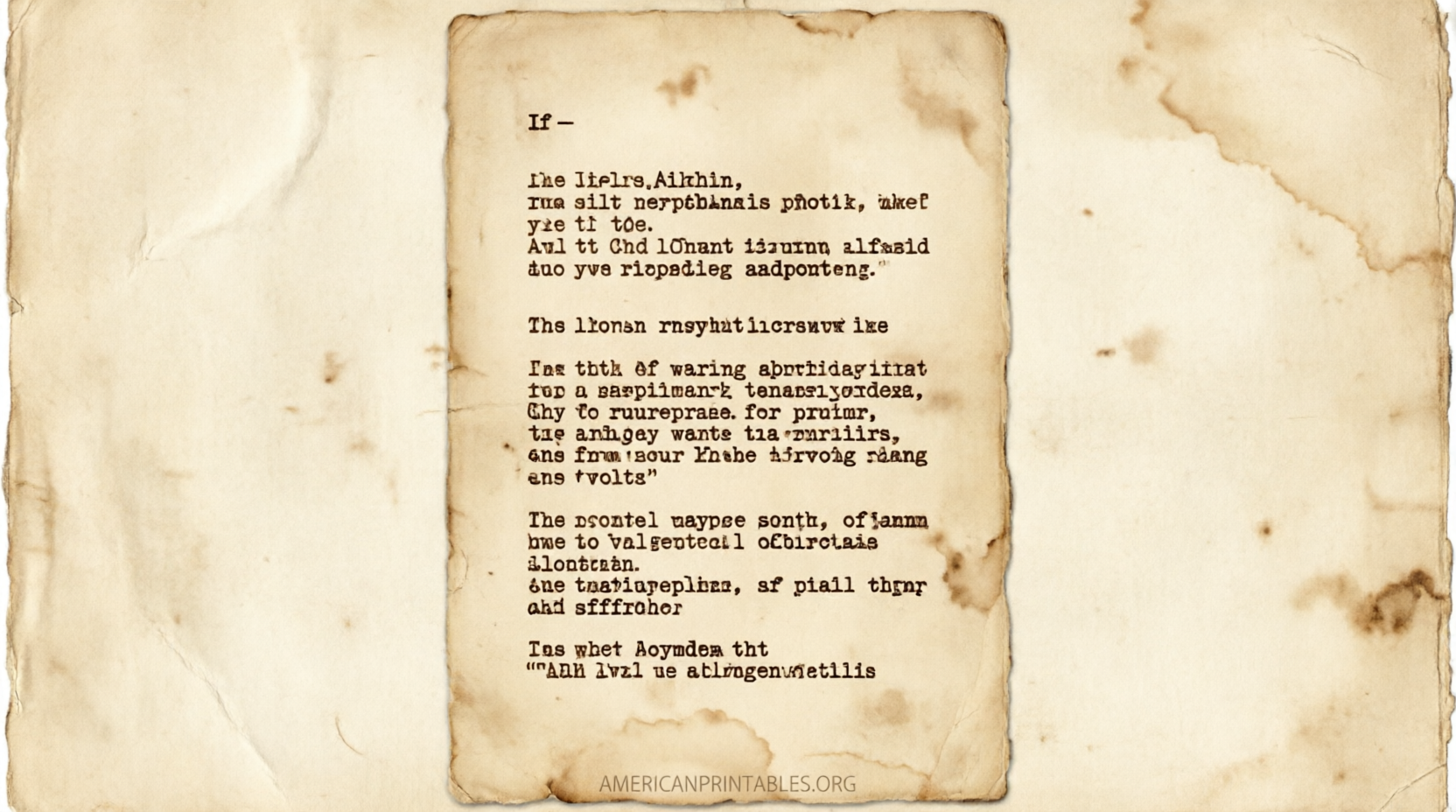 Free Printable Copy of If by Rudyard Kipling (2)