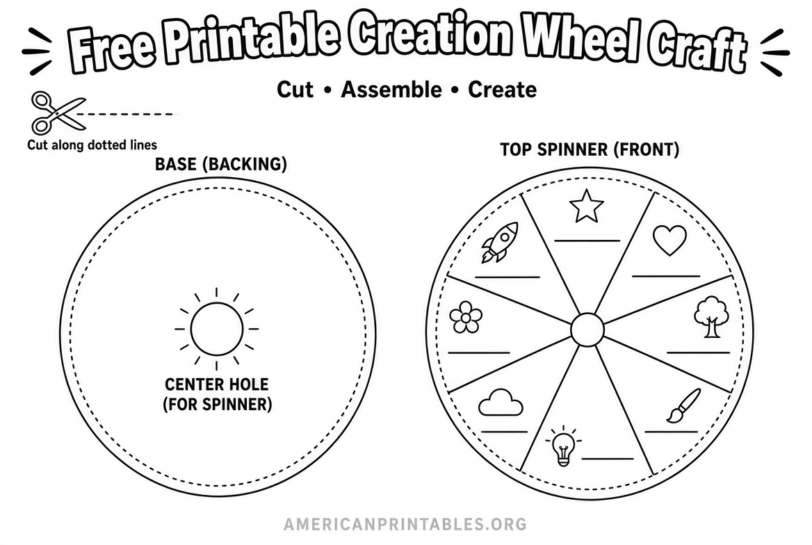 Free Printable Creation Wheel Craft for Kids (4)