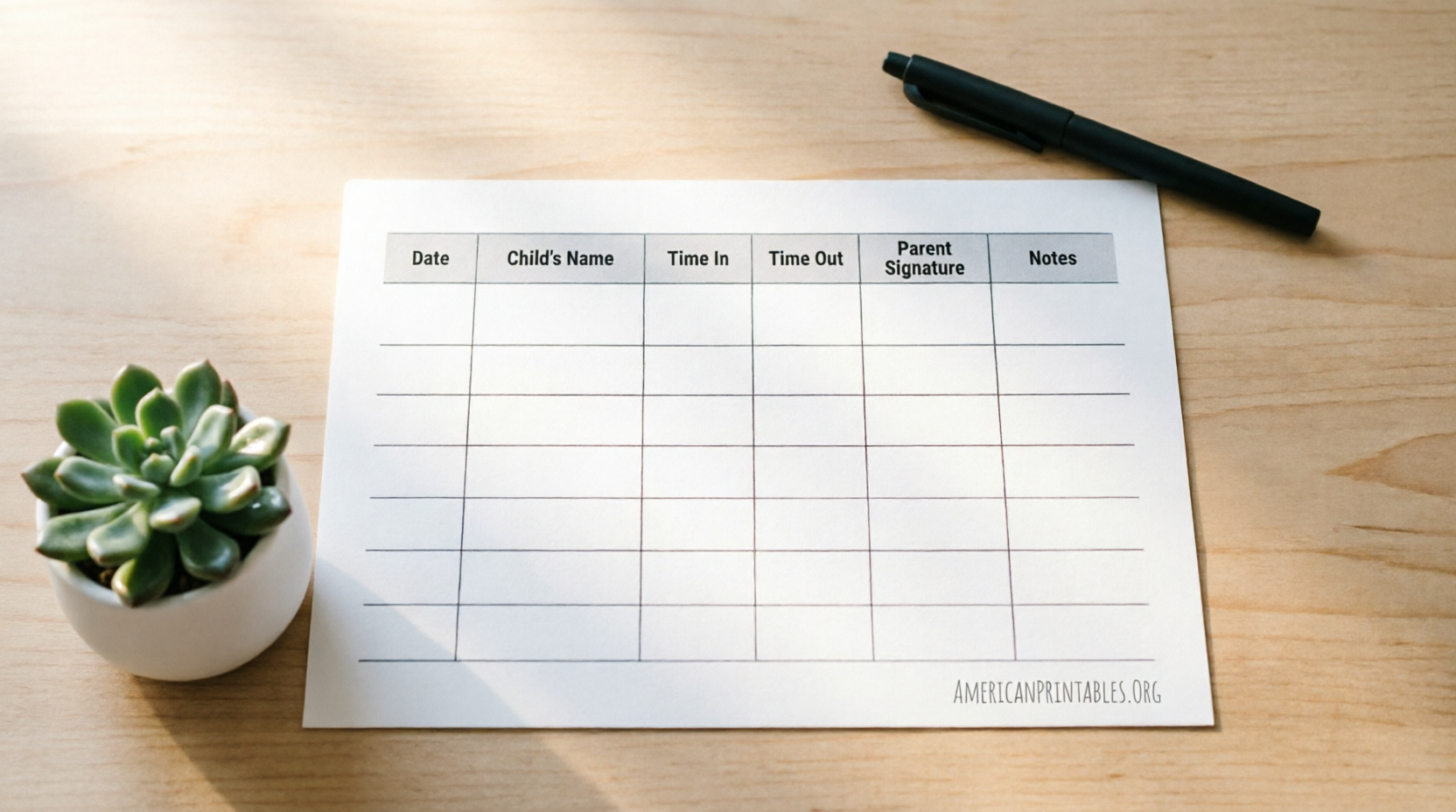 Free Printable Daycare Sign In & Out Sheets (1)