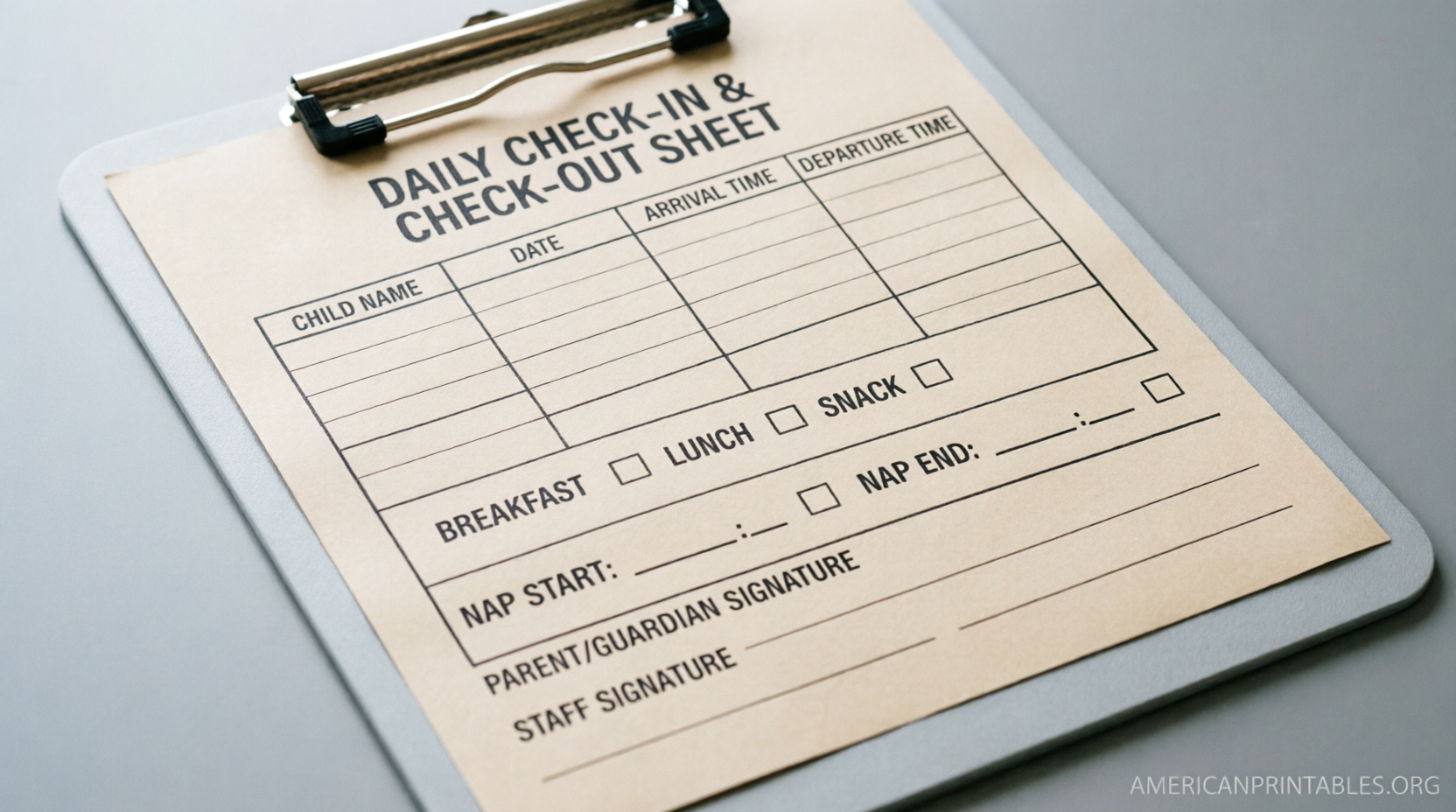 Free Printable Daycare Sign In & Out Sheets (3)