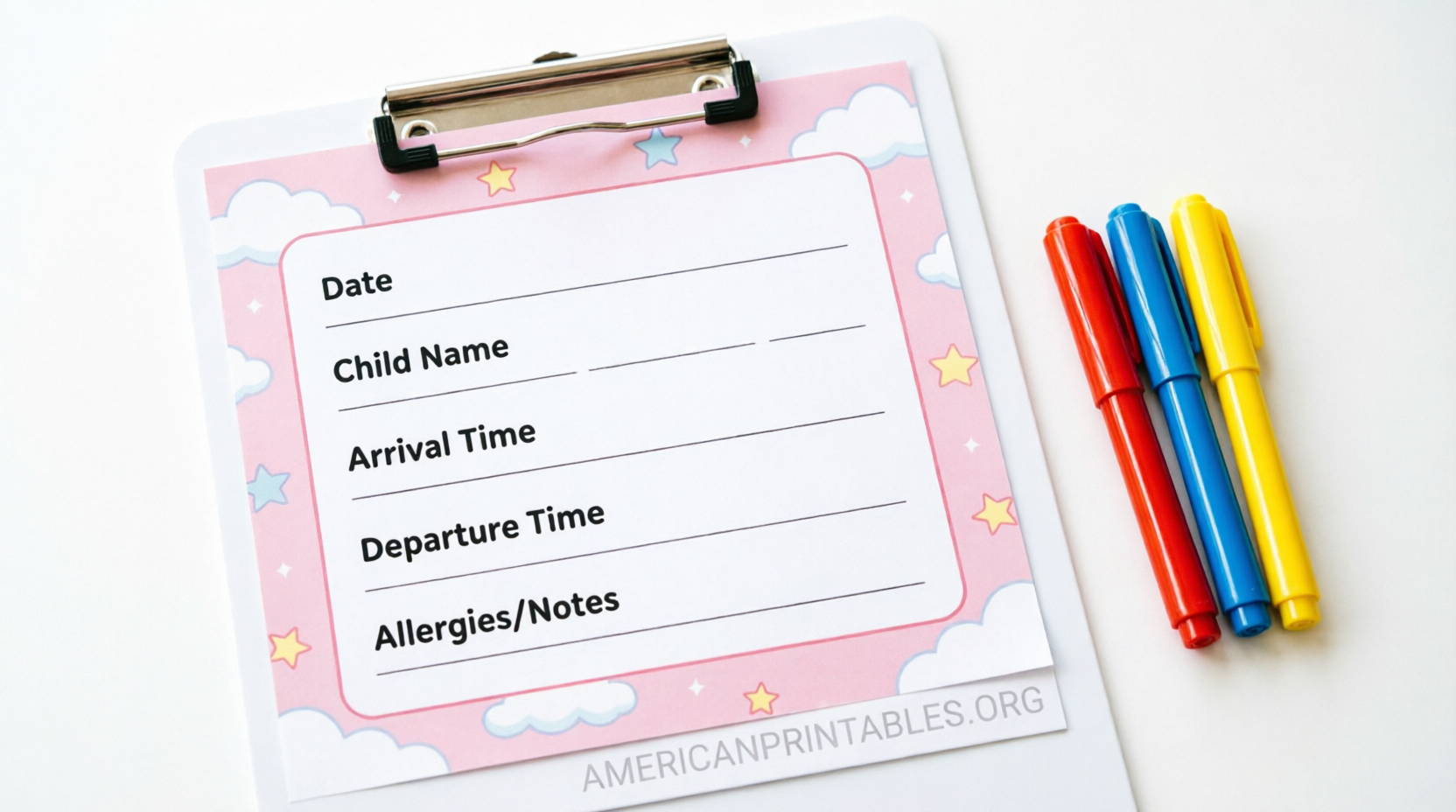 Free Printable Daycare Sign In & Out Sheets (4)