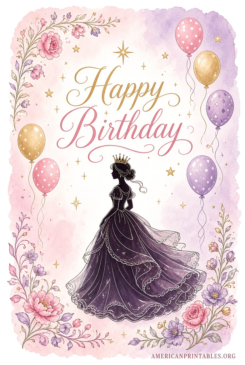 Free Printable Disney Princess Happy Birthday (1)