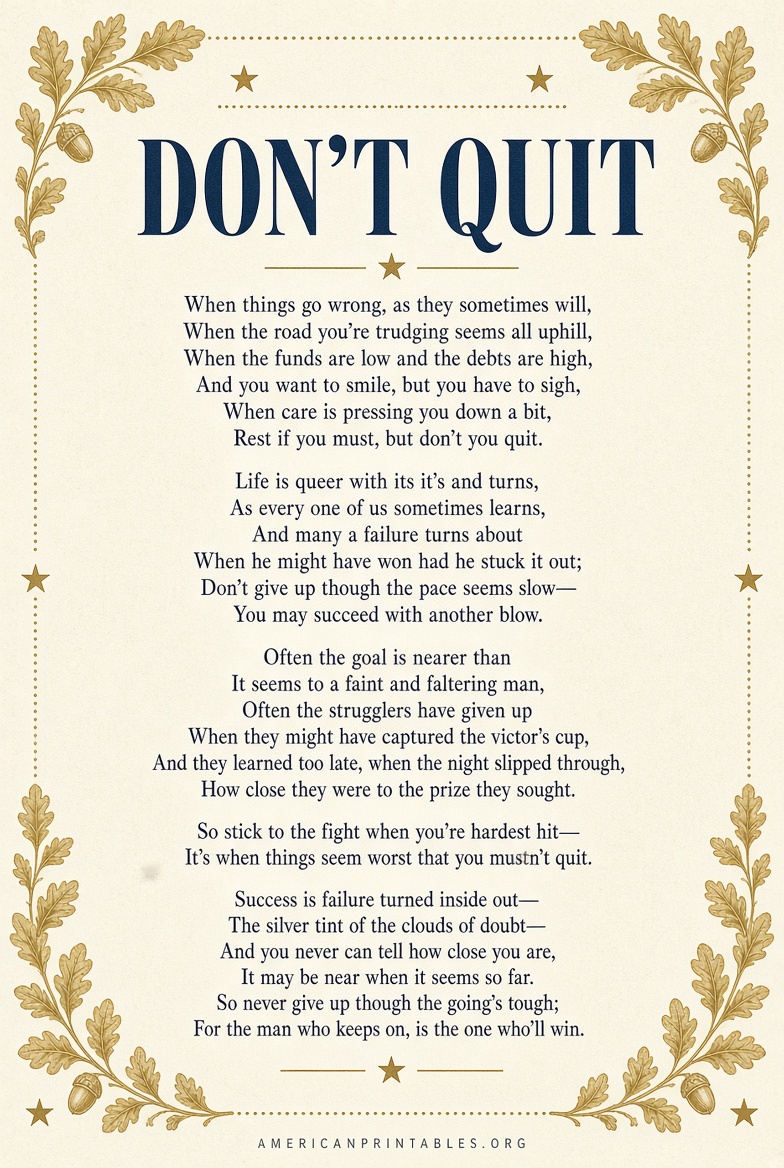 Free Printable Don't Quit Poem Motivational Resource (1)