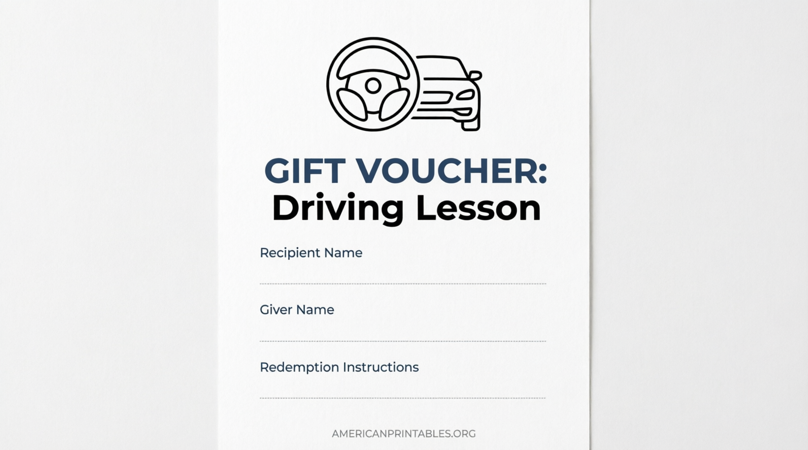 Free Printable Driving Lesson Voucher Template (4)