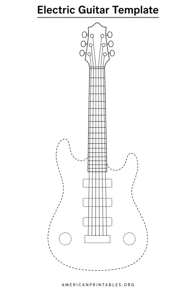 Free Printable Electric Guitar Templates (2)