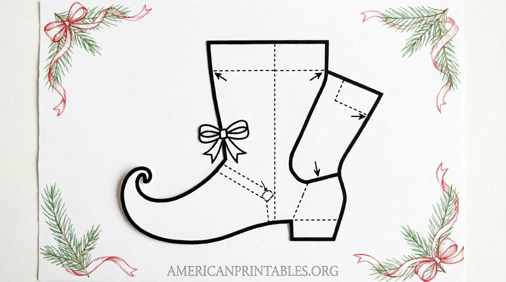 Free Printable Elf Shoe Template Patterns (1)