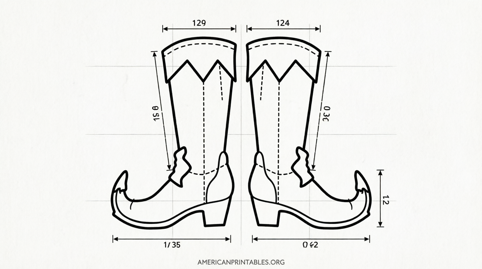 Free Printable Elf Shoe Template Patterns (2)