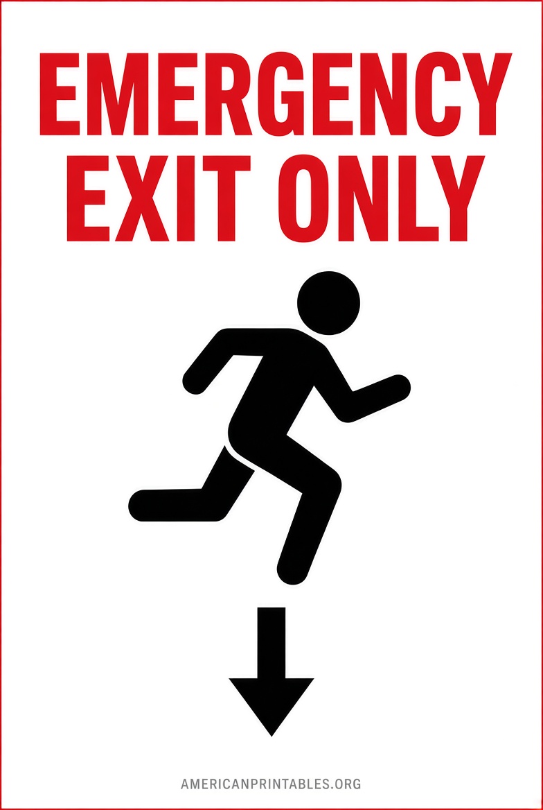 Free Printable Emergency Exit Only Signs (4)