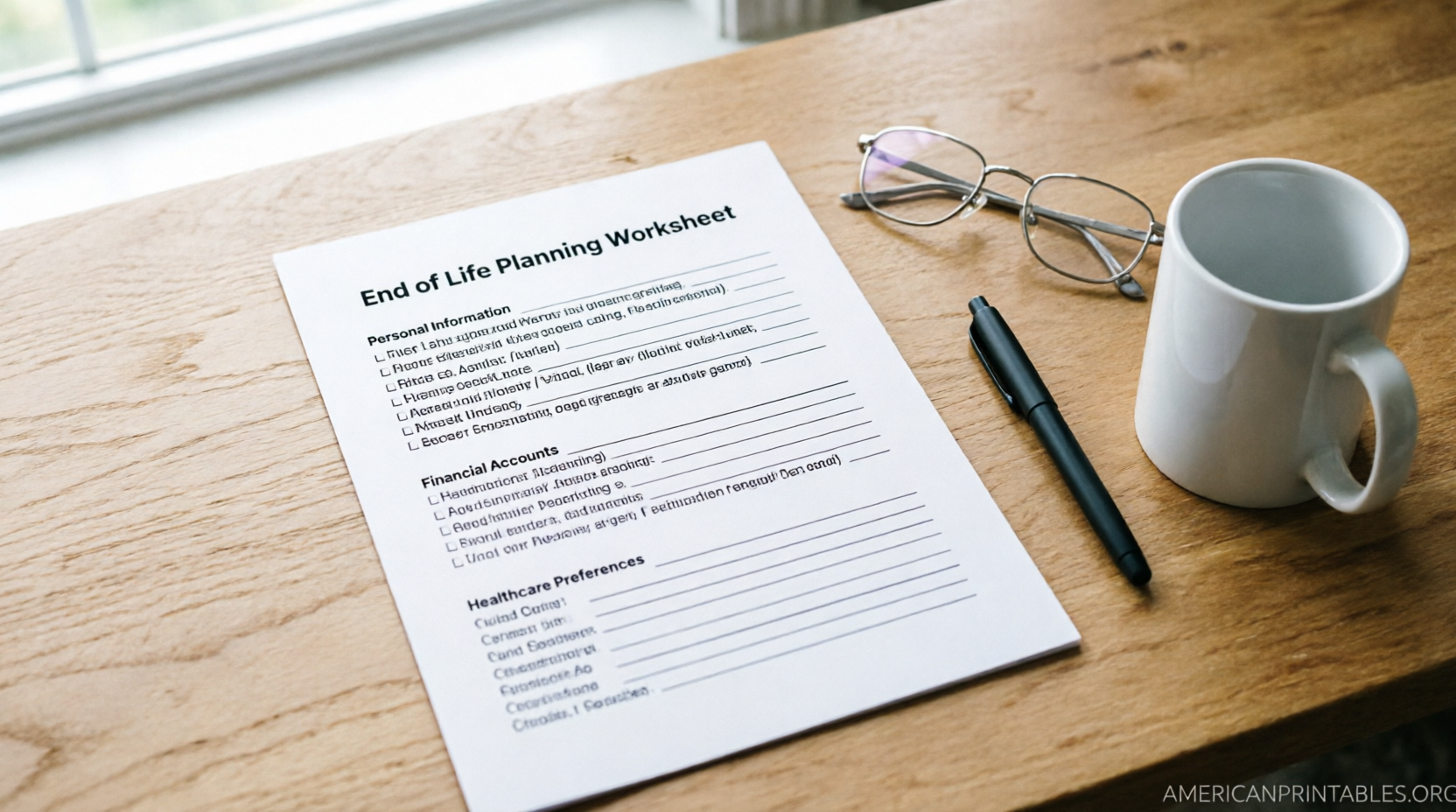 Free Printable End of Life Planning Worksheet (1)