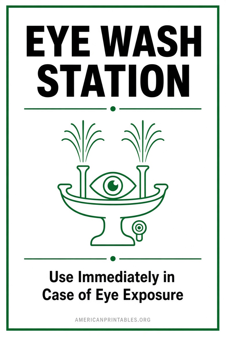 Free Printable Eye Wash Station Sign PDF (1)