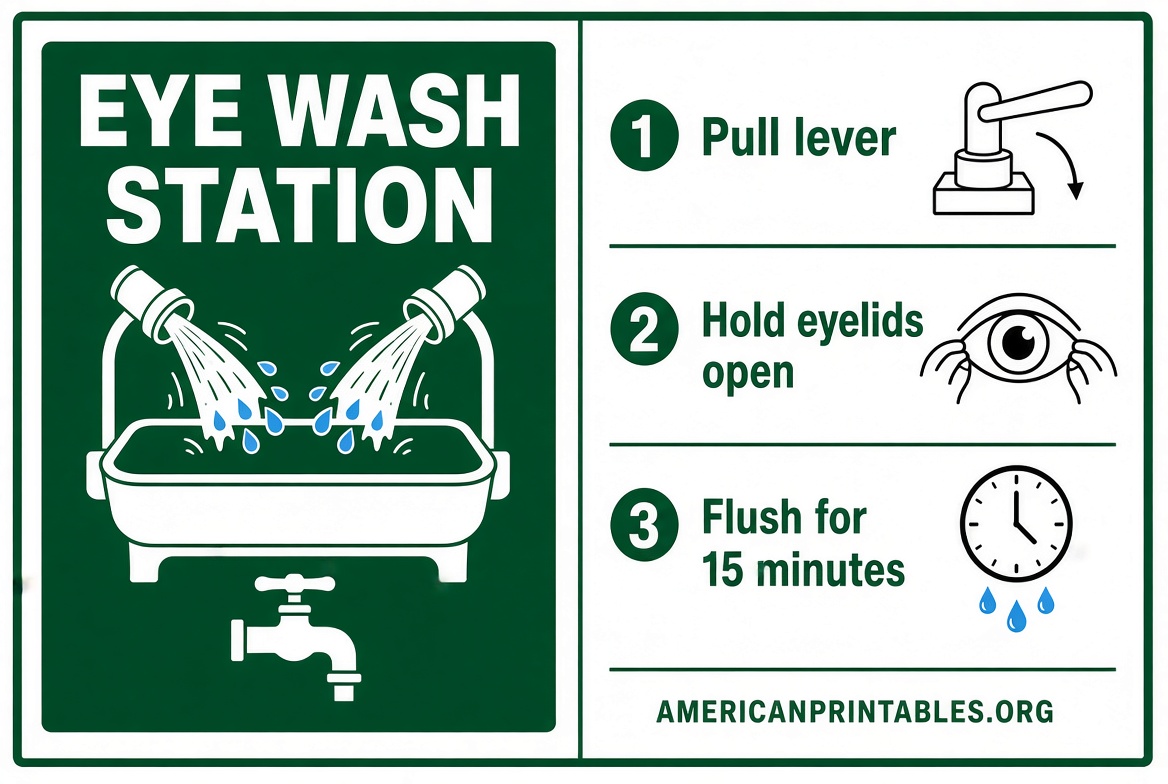 Free Printable Eye Wash Station Sign PDF (2)
