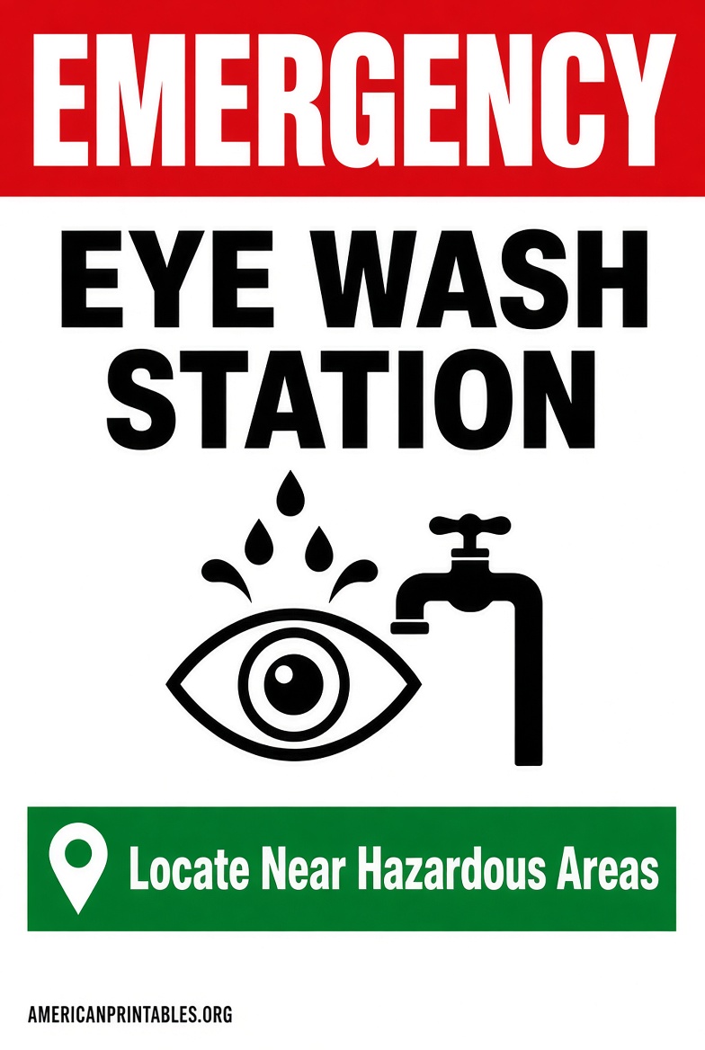 Free Printable Eye Wash Station Sign PDF (3)