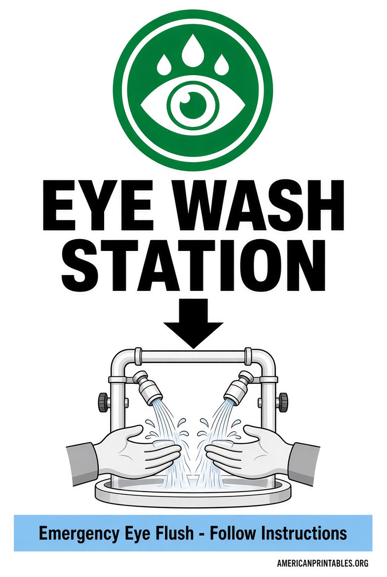 Free Printable Eye Wash Station Sign PDF (4)