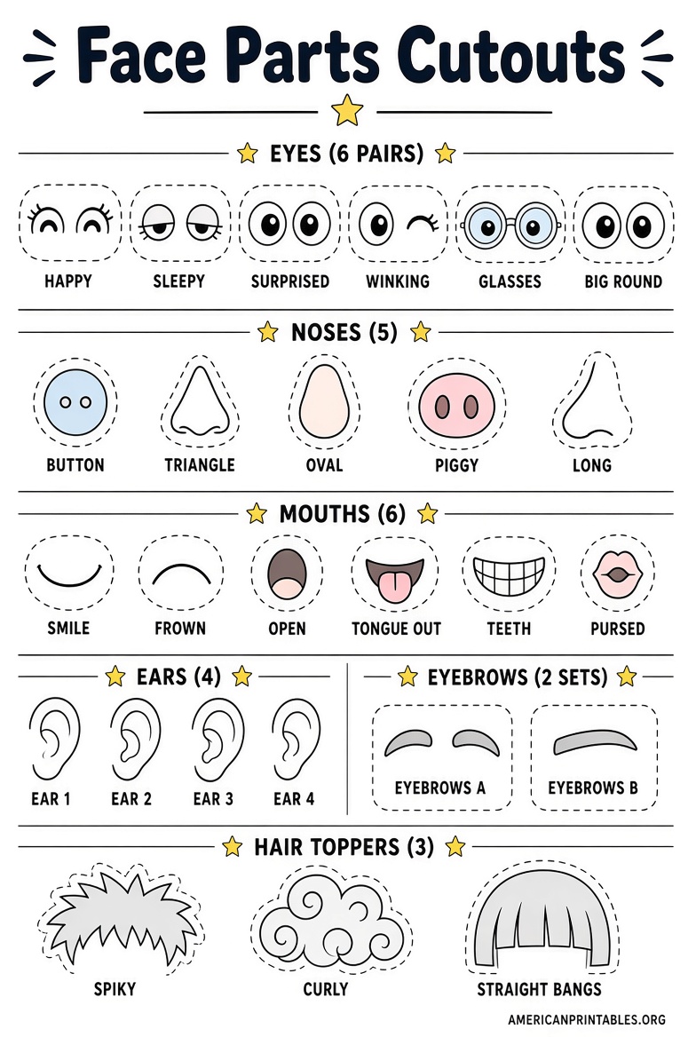 Free Printable Face Parts Cutouts Download (1)