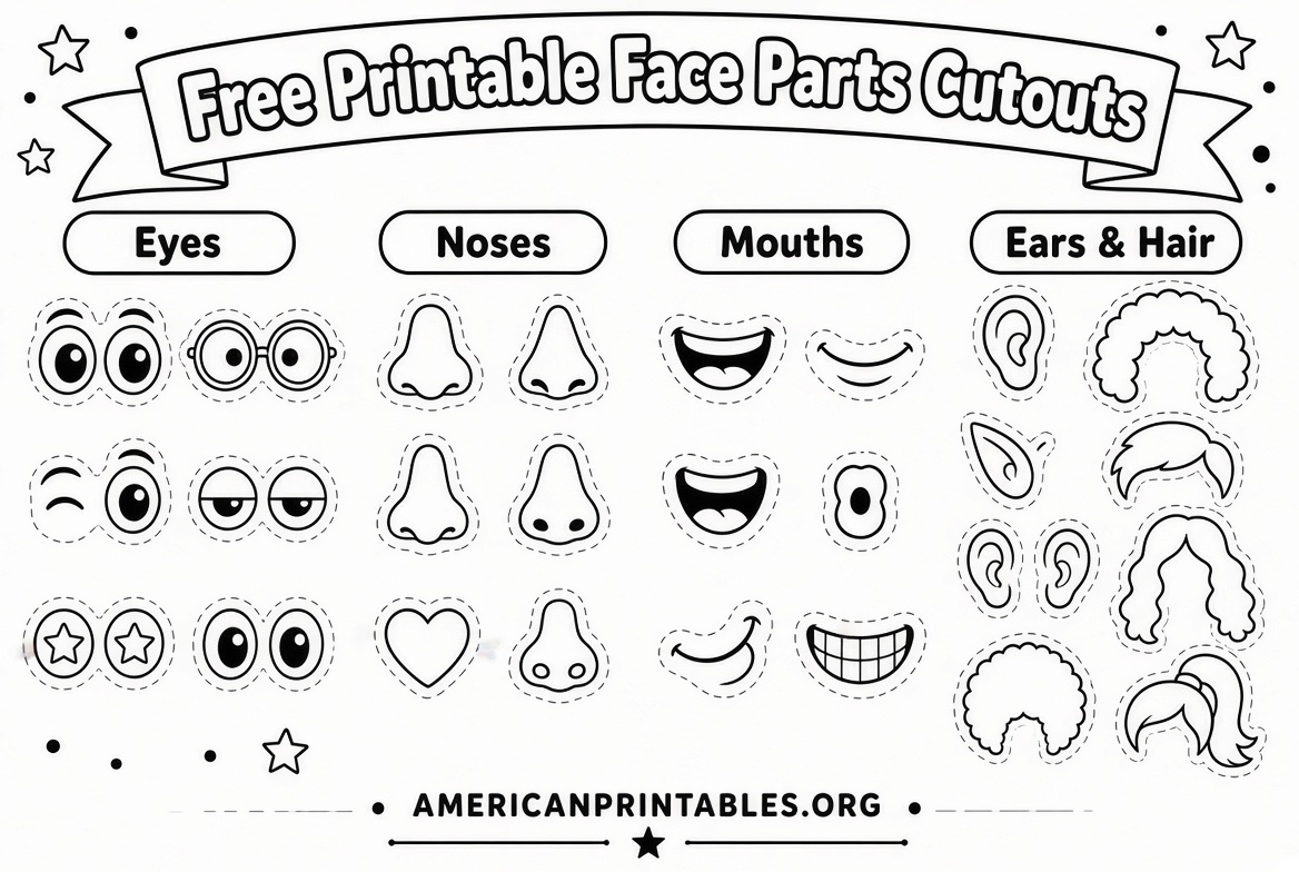 Free Printable Face Parts Cutouts Download (3)