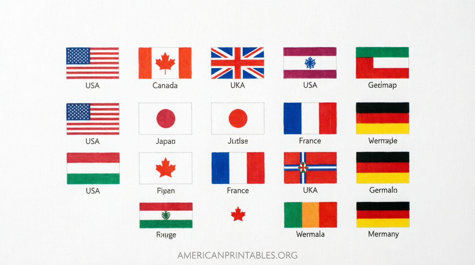 Free Printable Flags Around the World (1)