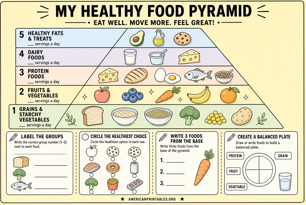 Free Printable Food Pyramid Worksheets (3)