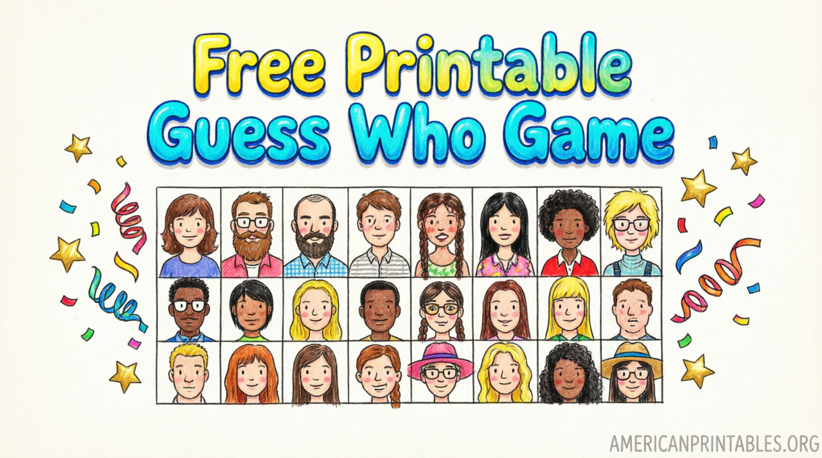 Free Printable Guess Who Game Templates (2)