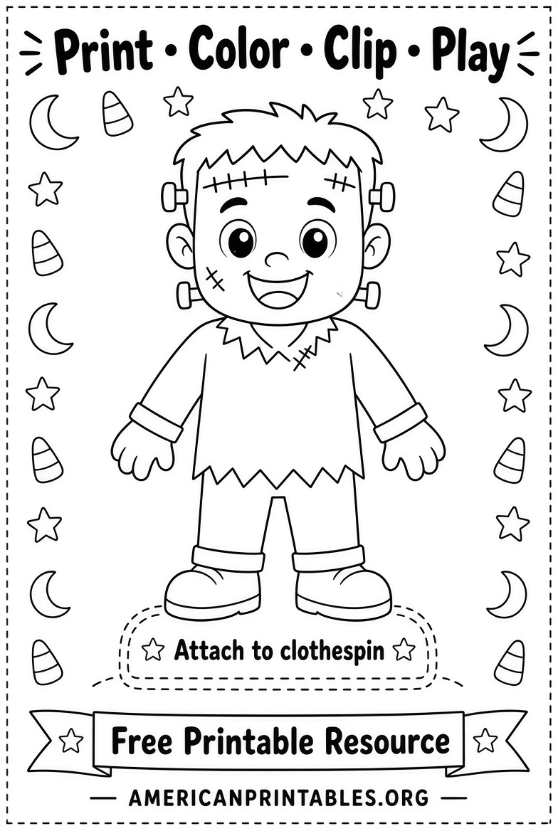 Free Printable Halloween Clothespin Puppets (2)