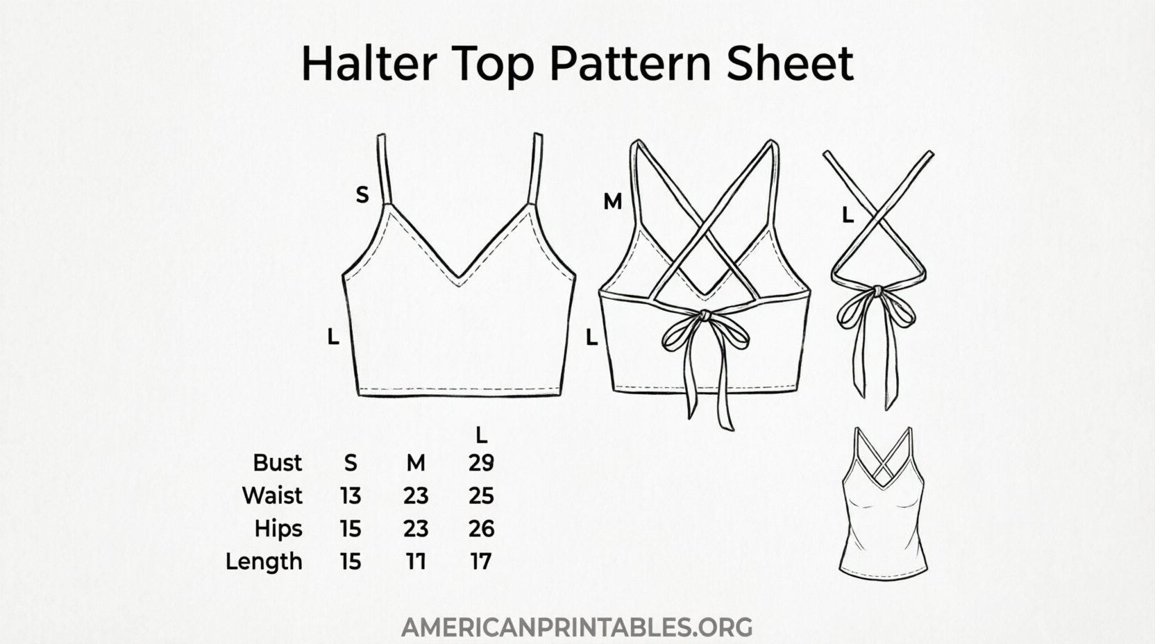 Free Printable Halter Top Pattern Downloads (3)