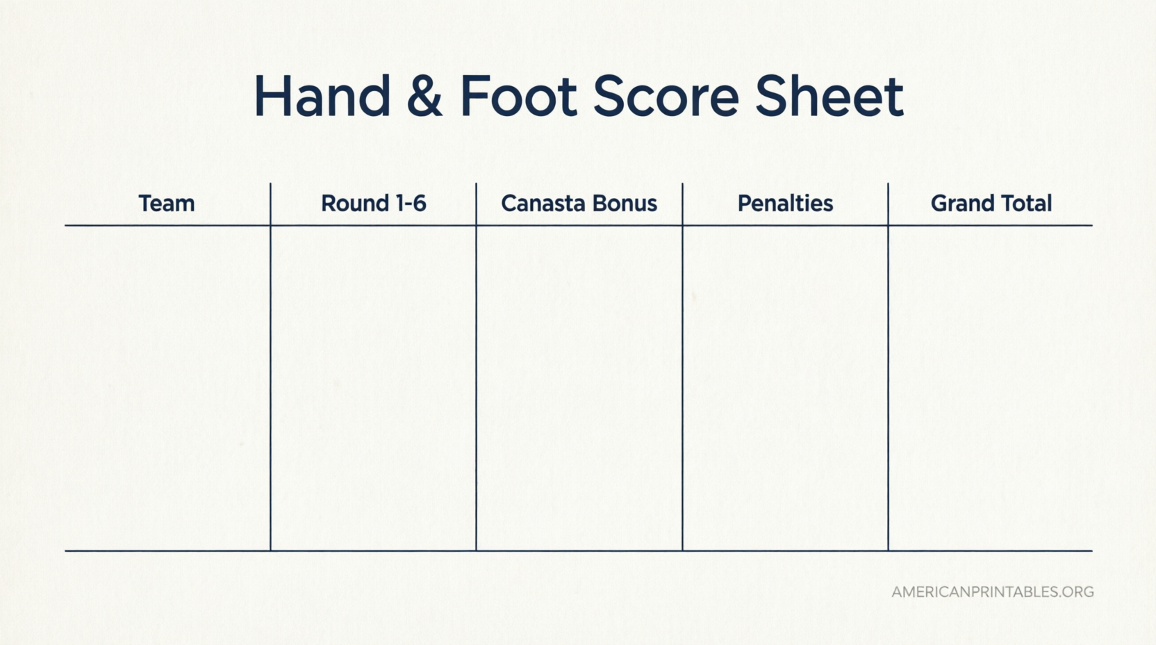 Free Printable Hand and Foot Score Sheet PDF (1)