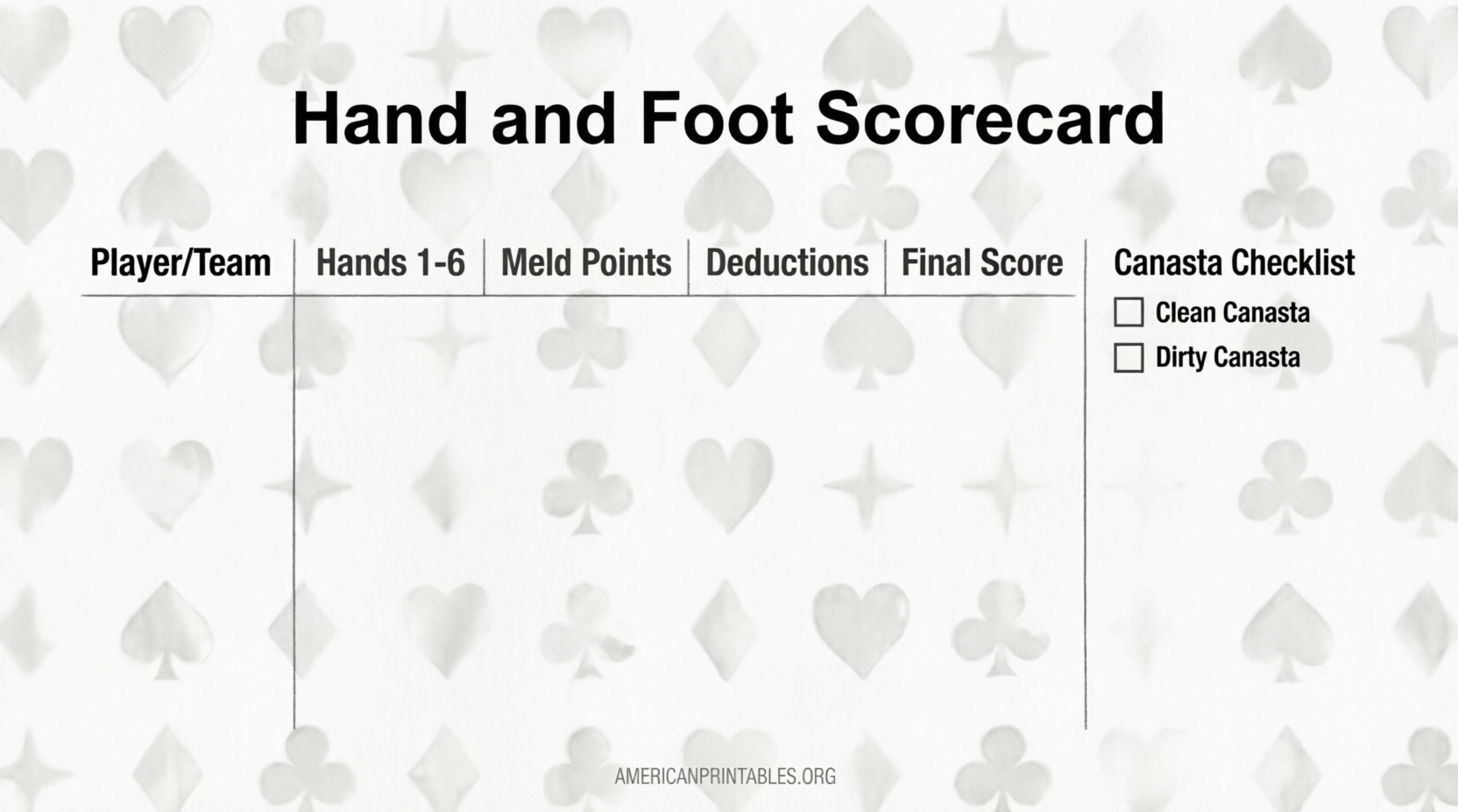 Free Printable Hand and Foot Score Sheet PDF (3)