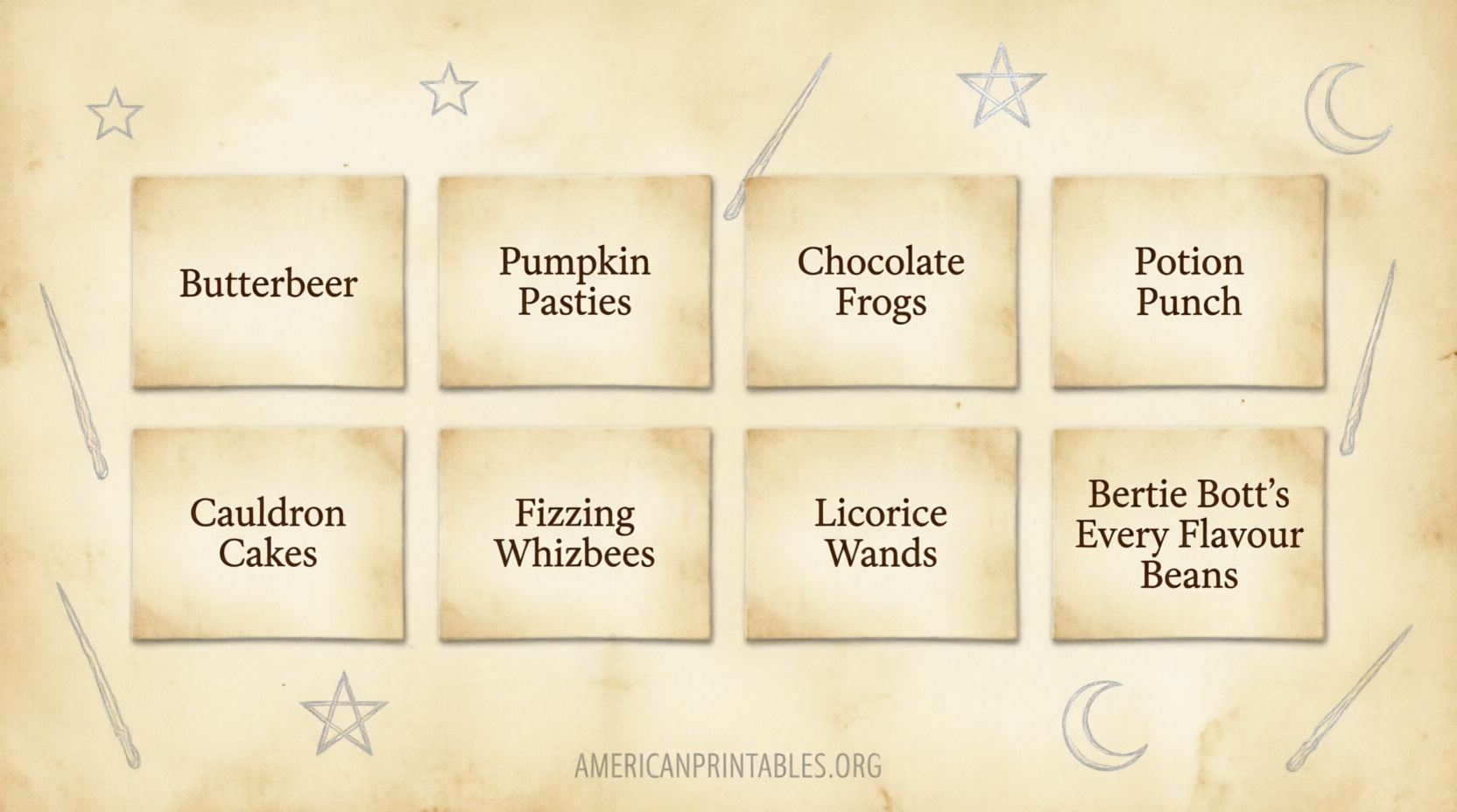 Free Printable Harry Potter Party Food Labels (1)