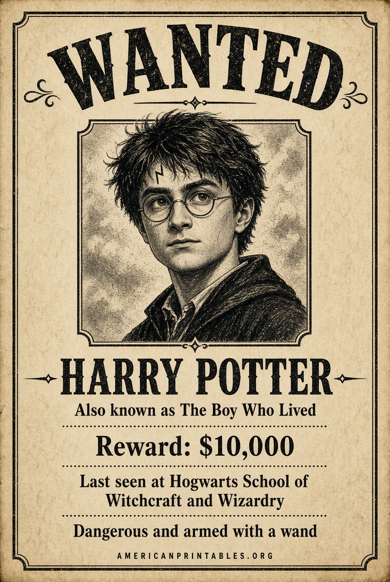 Free Printable Harry Potter Wanted Posters (1)