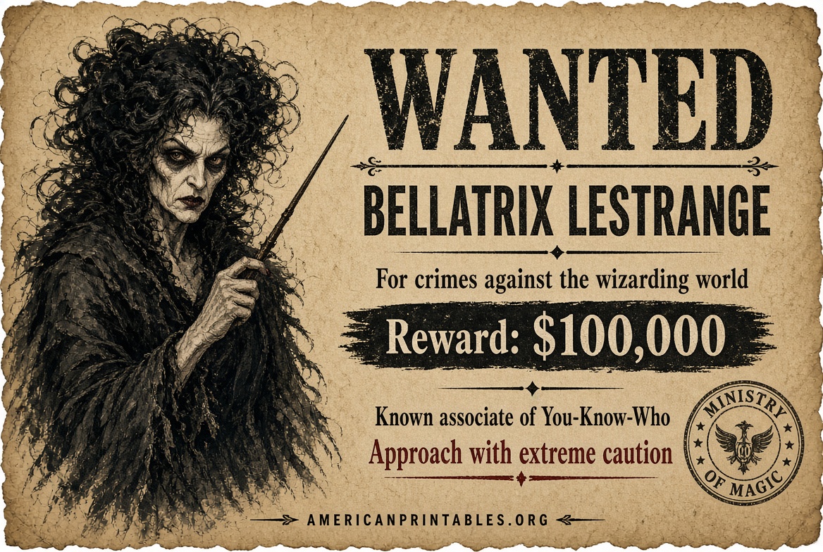 Free Printable Harry Potter Wanted Posters (2)