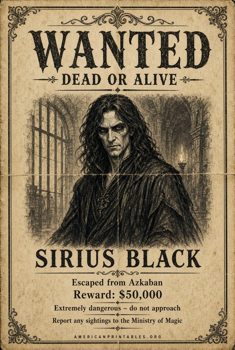 Free Printable Harry Potter Wanted Posters (4)