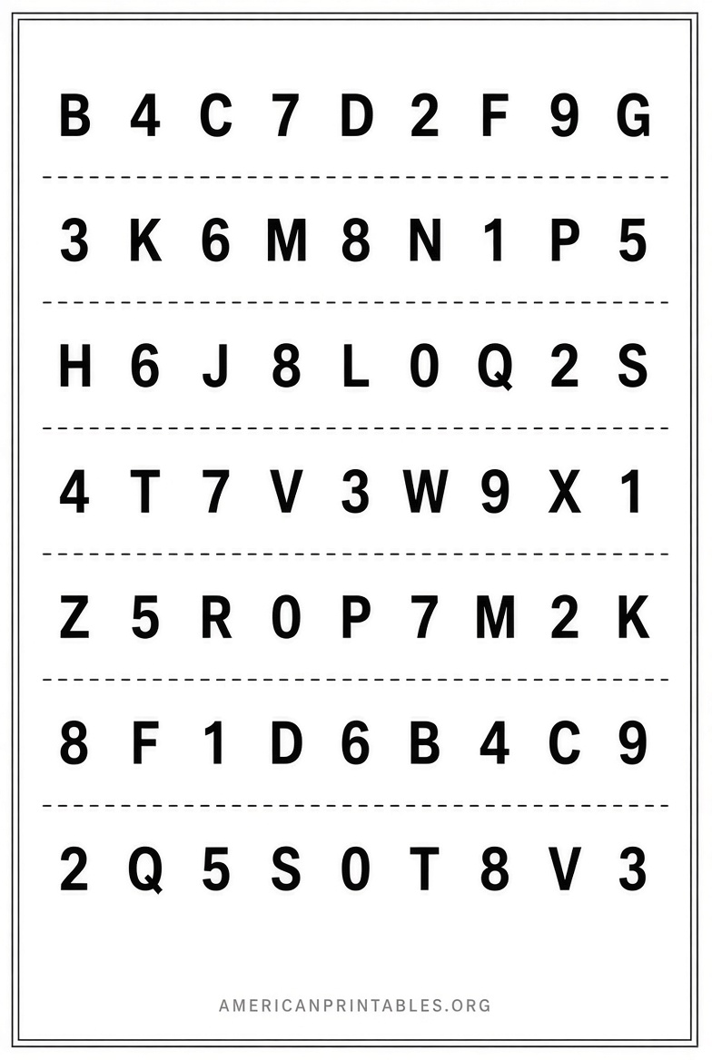 Free Printable Hart Chart PDF Download (4)