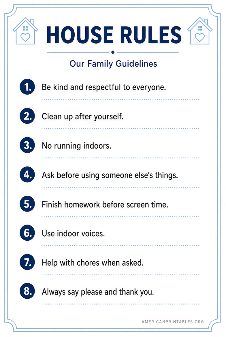 Free Printable House Rules Templates (1)