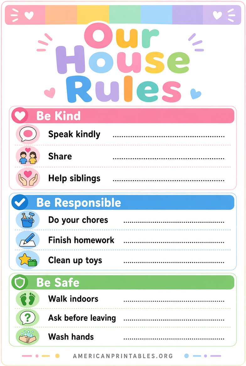 Free Printable House Rules Templates (2)