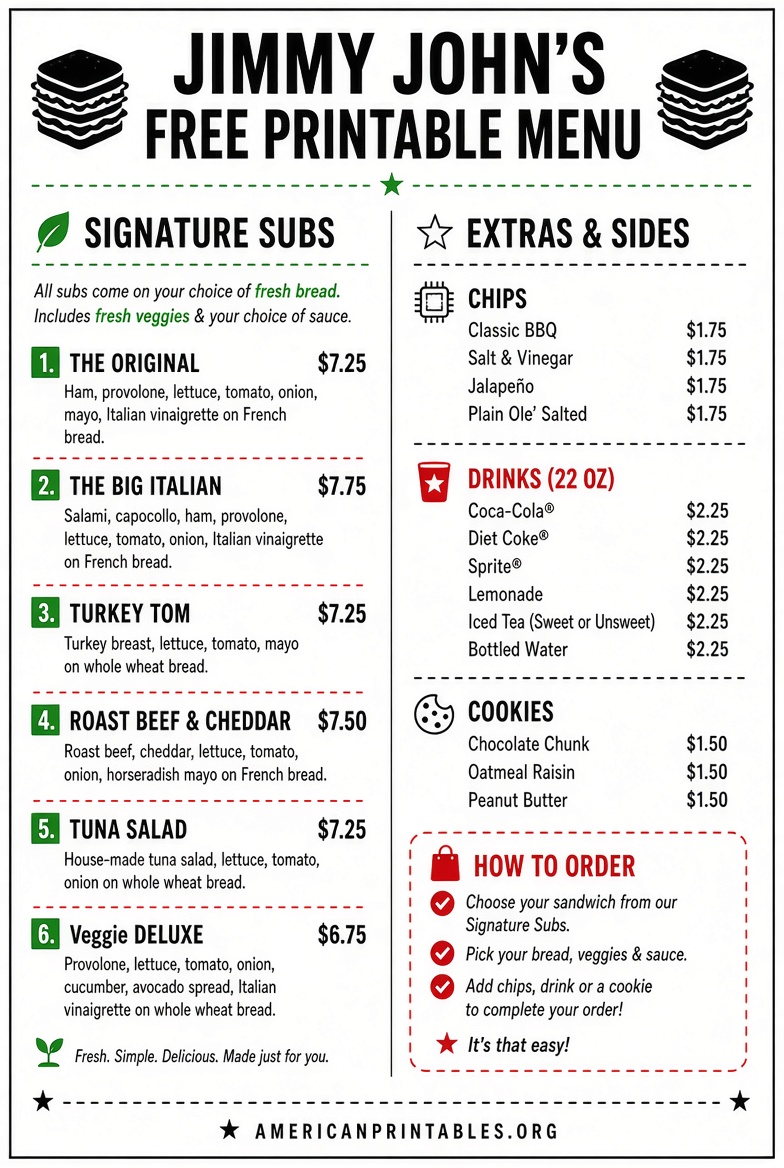 Free Printable Jimmy Johns Menu PDF 2026 (3)