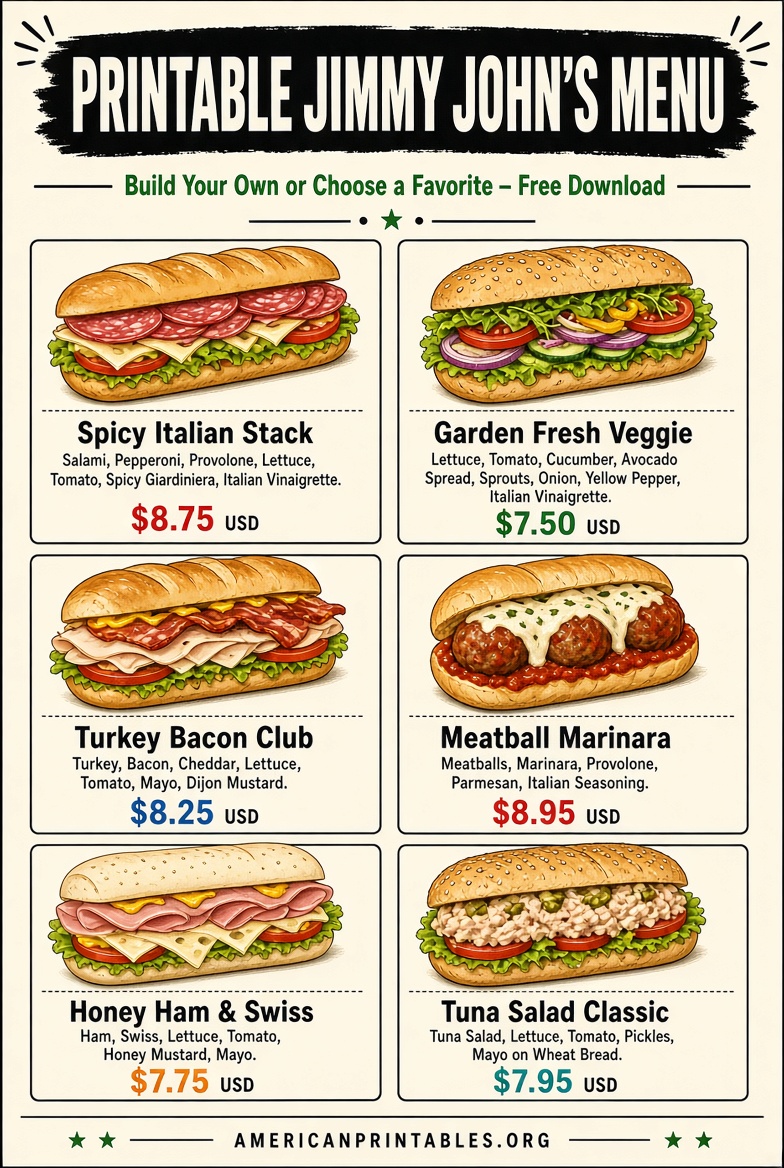 Free Printable Jimmy Johns Menu PDF 2026 (4)
