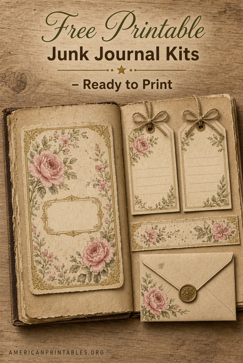 Free Printable Junk Journal Kits Instant Downloads (3)