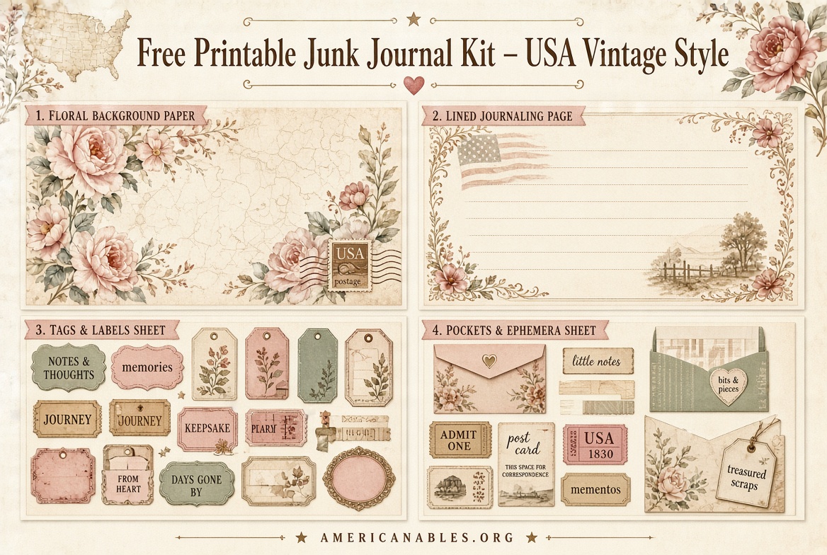 Free Printable Junk Journal Kits Instant Downloads (4)