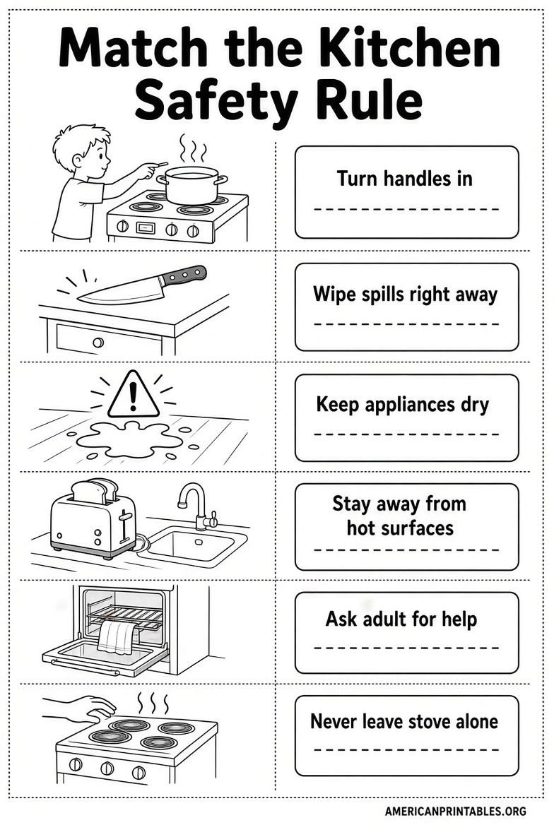 Free Printable Kitchen Safety Worksheets (4)