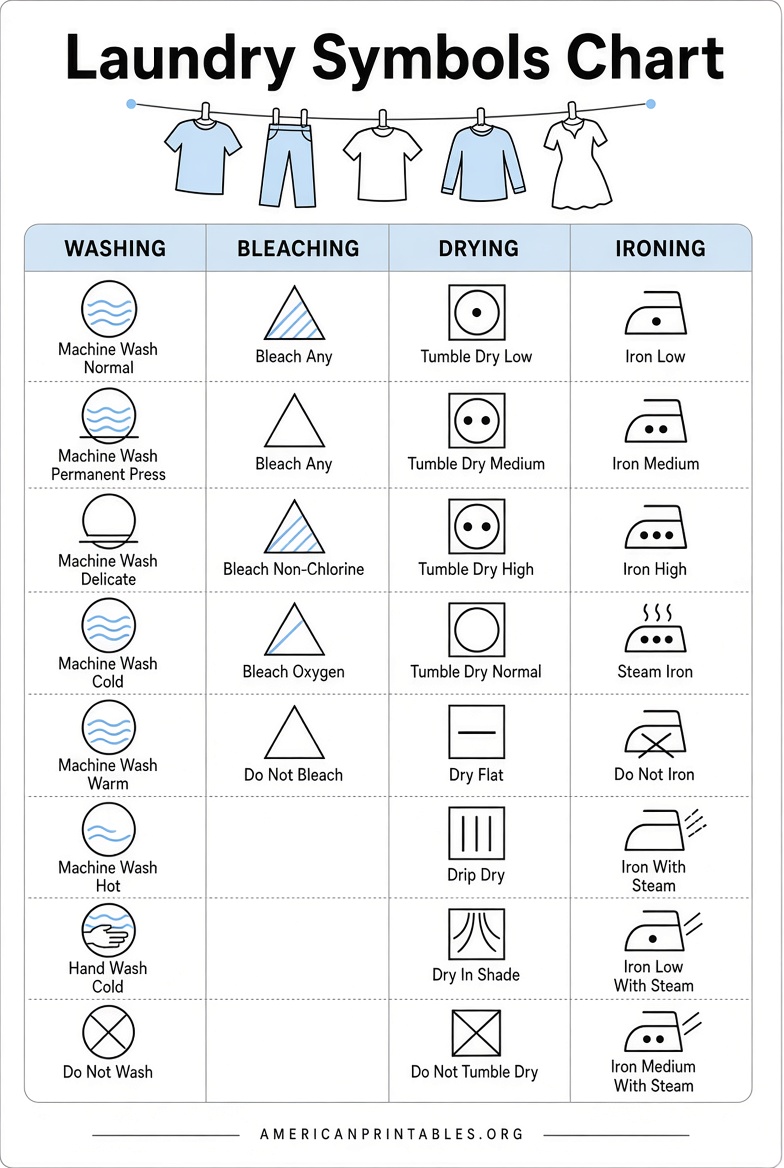 Free Printable Laundry Symbols Chart for USA Homes (1)