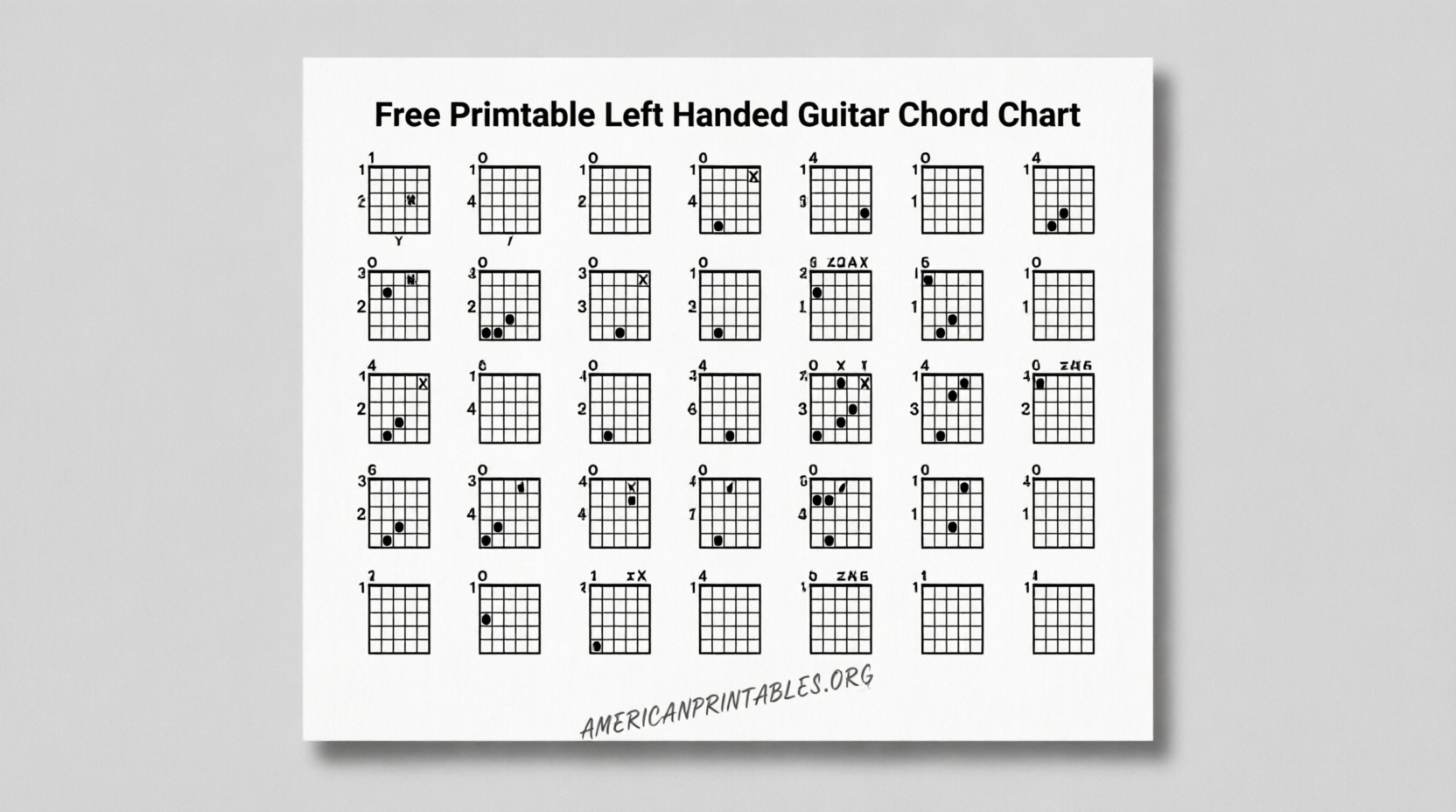 Free Printable Left Handed Guitar Chord Chart (2)