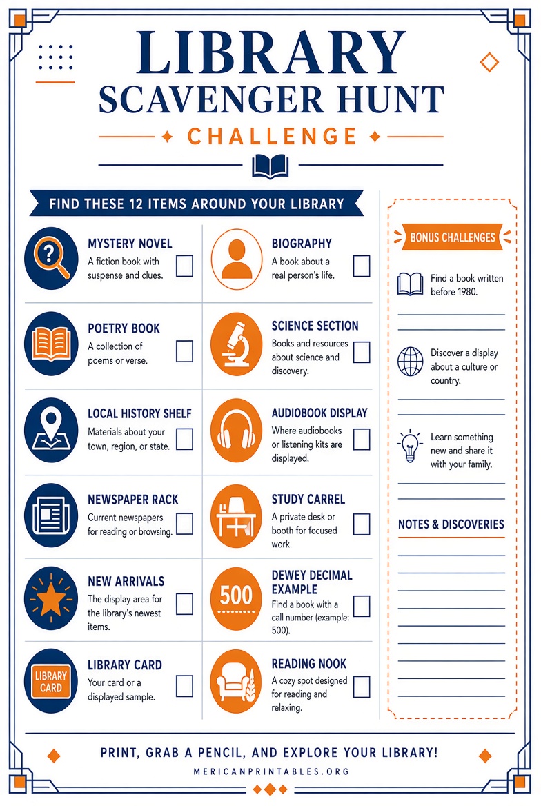 Free Printable Library Scavenger Hunt for Kids (1)