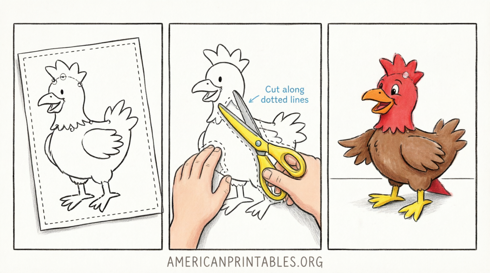 Free Printable Little Red Hen Puppets (3)