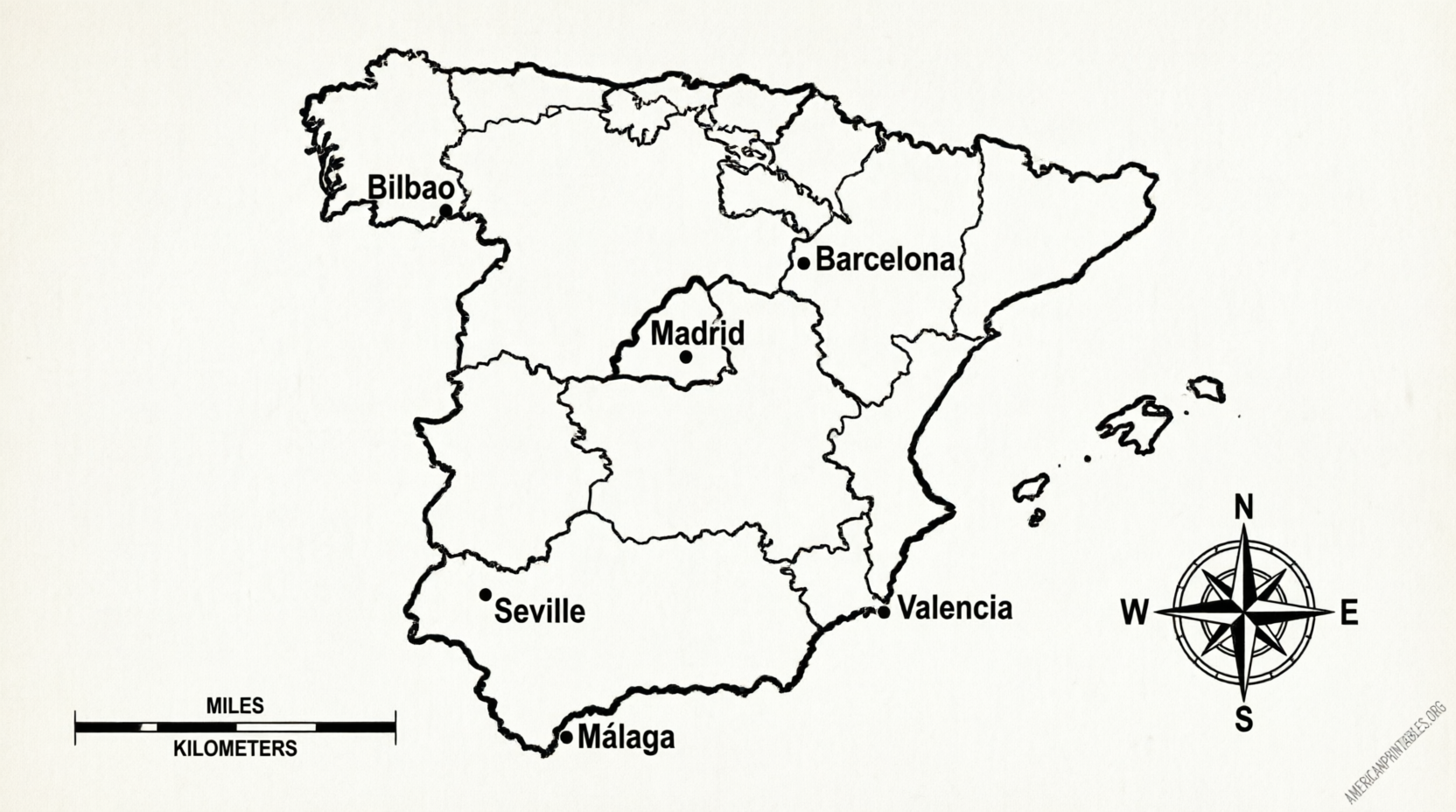 Free Printable Map of Spain – Download Now (1)