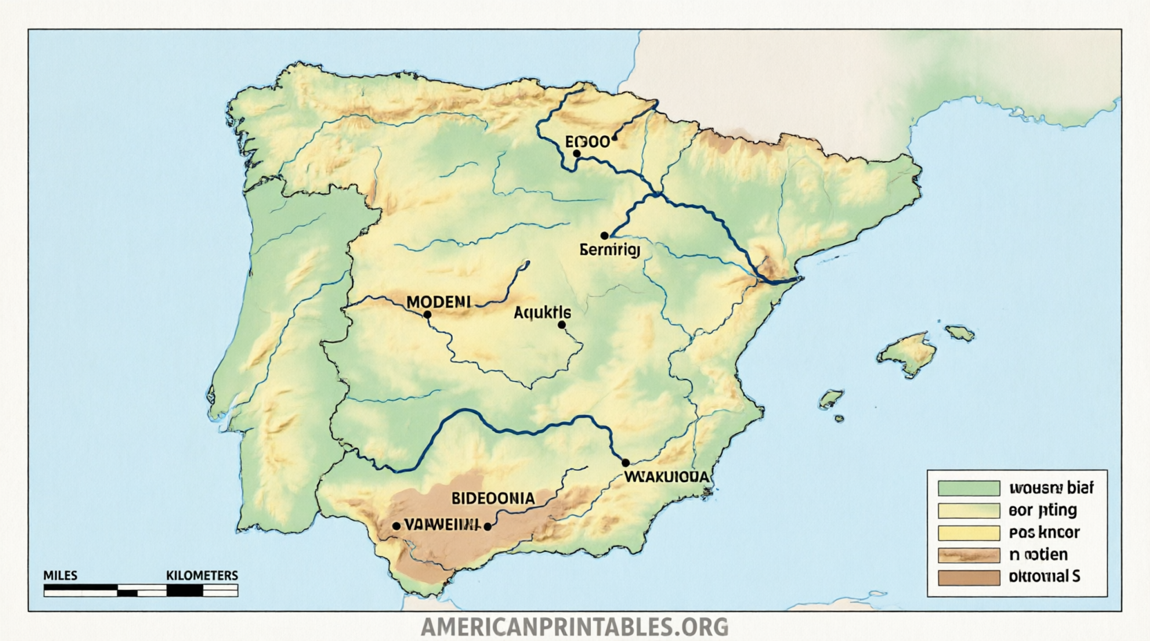 Free Printable Map of Spain – Download Now (3)