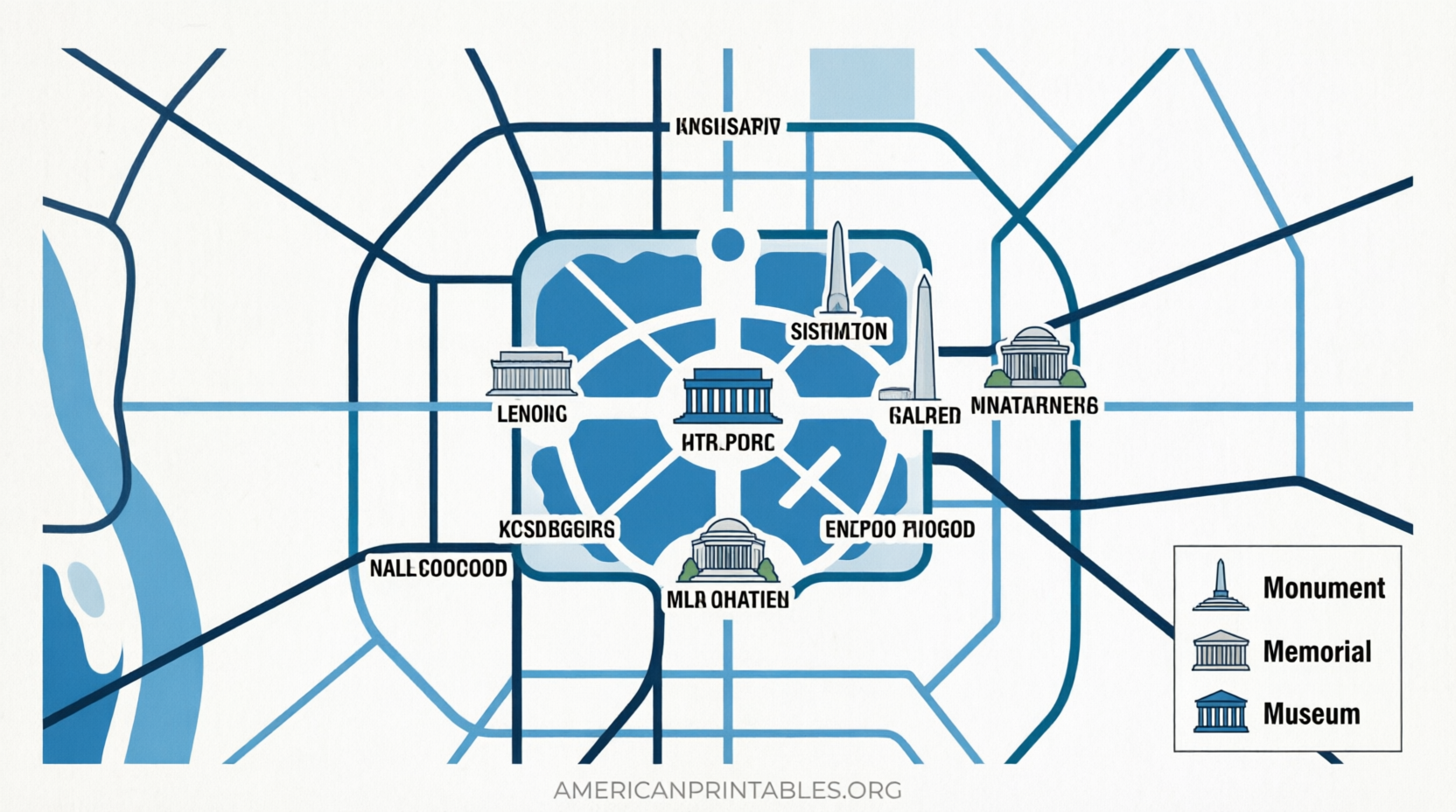 Free Printable Map of Washington DC Guide (2)