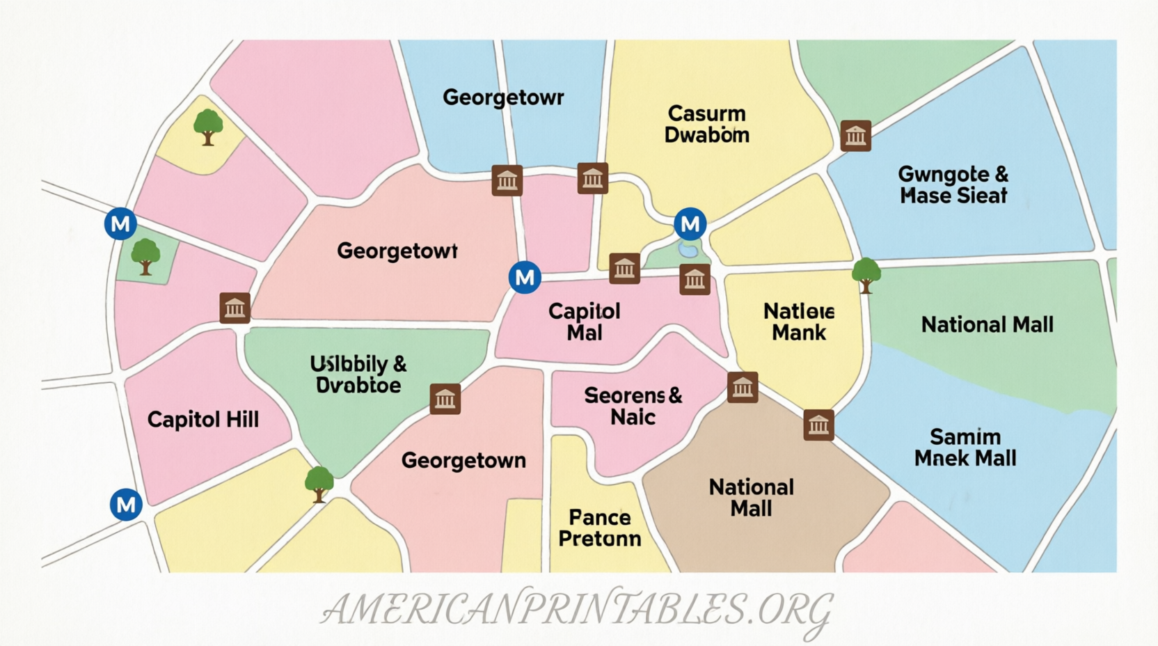 Free Printable Map of Washington DC Guide (4)