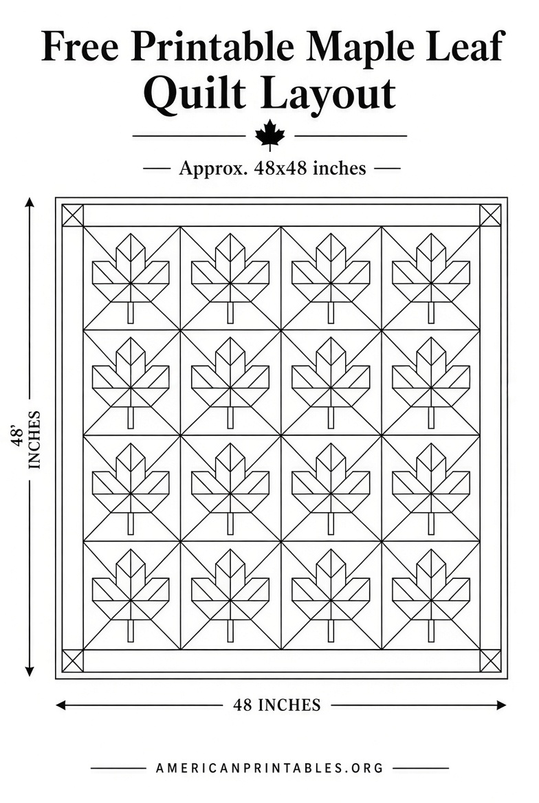 Free Printable Maple Leaf Quilt Pattern Guide (1)